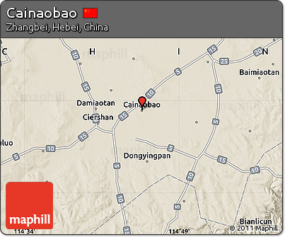 Shaded Relief Map of Cainaobao