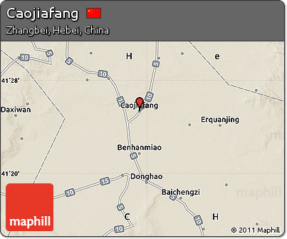 Shaded Relief Map of Caojiafang