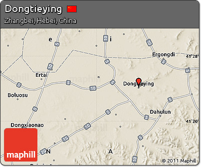 Shaded Relief Map of Dongtieying