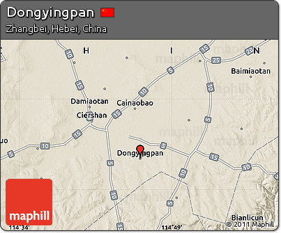 Shaded Relief Map of Dongyingpan