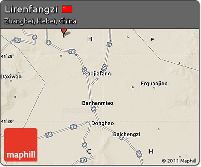 Shaded Relief Map of Lirenfangzi