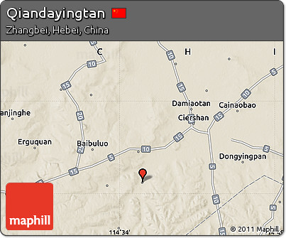 Shaded Relief Map of Qiandayingtan