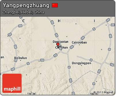 Shaded Relief Map of Yangpengzhuang
