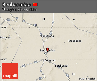 Shaded Relief Map of Benhanmiao
