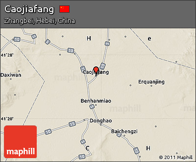 Shaded Relief Map of Caojiafang