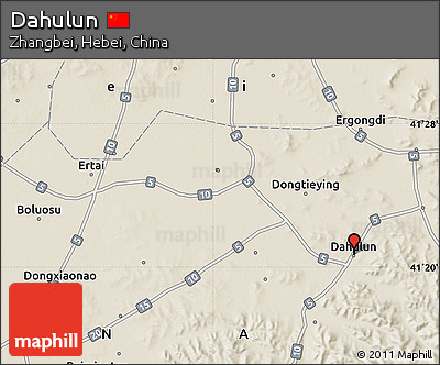 Shaded Relief Map of Dahulun