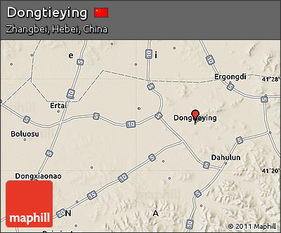 Shaded Relief Map of Dongtieying