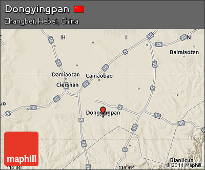 Shaded Relief Map of Dongyingpan