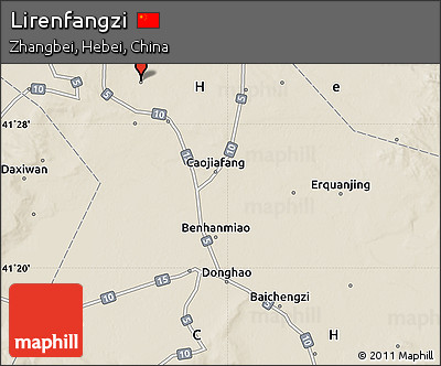 Shaded Relief Map of Lirenfangzi
