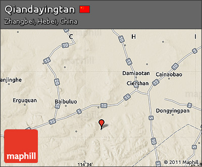 Shaded Relief Map of Qiandayingtan