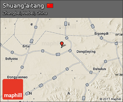 Shaded Relief Map of Shuang'aitang