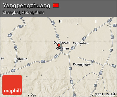 Shaded Relief Map of Yangpengzhuang