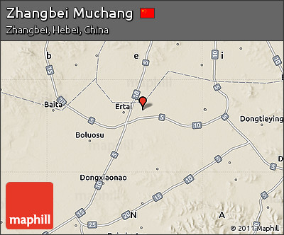 Shaded Relief Map of Zhangbei Muchang