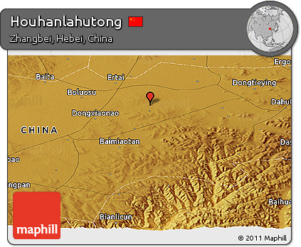 Physical Panoramic Map of Houhanlahutong