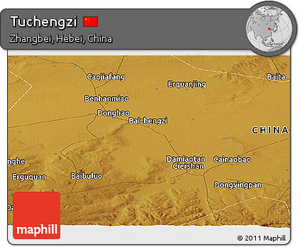 Physical Panoramic Map of Tuchengzi