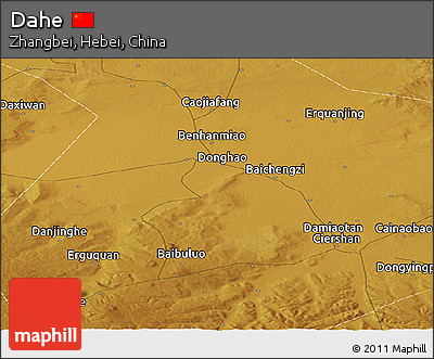 Physical Panoramic Map of Dahe