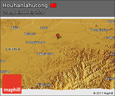 Physical Panoramic Map of Houhanlahutong