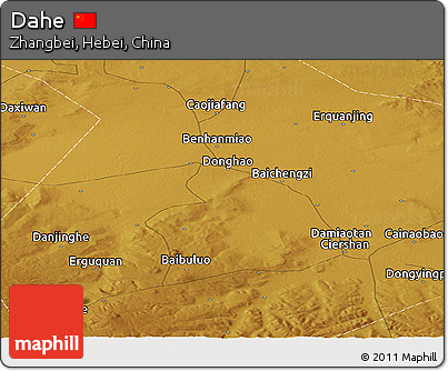 Physical Panoramic Map of Dahe