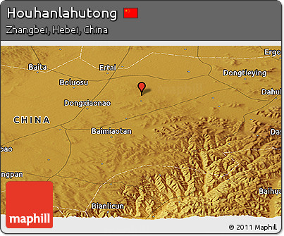 Physical Panoramic Map of Houhanlahutong