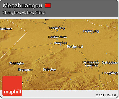Physical Panoramic Map of Menzhuangou