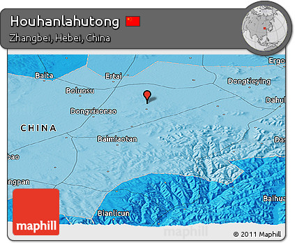 Political Panoramic Map of Houhanlahutong
