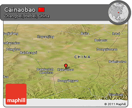 Satellite Panoramic Map of Cainaobao
