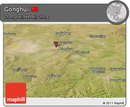 Satellite Panoramic Map of Gonghui