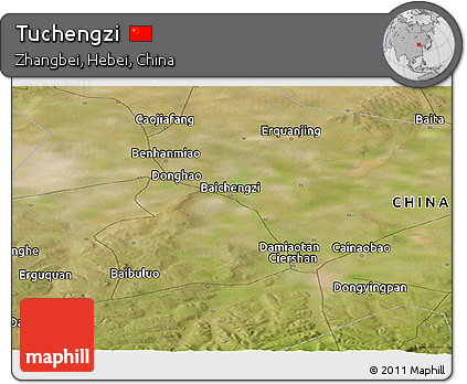 Satellite Panoramic Map of Tuchengzi