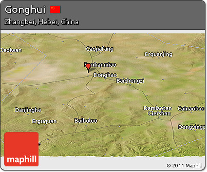 Satellite Panoramic Map of Gonghui