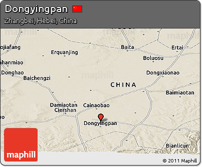 Shaded Relief Panoramic Map of Dongyingpan