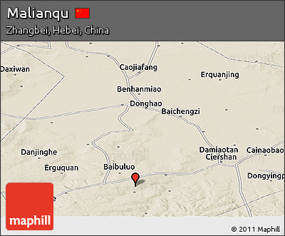Shaded Relief Panoramic Map of Malianqu