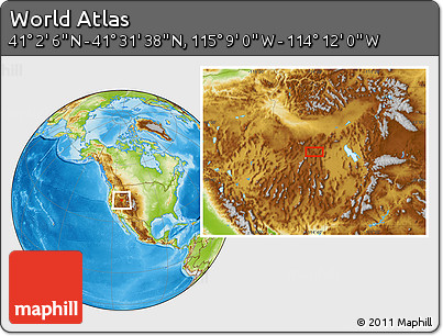 Physical Location Map of the Area around 41° 16' 52" N, 114° 40' 30" W