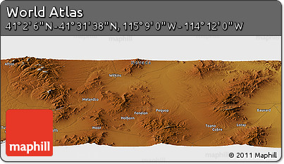 Physical Panoramic Map of the Area around 41° 16' 52" N, 114° 40' 30" W
