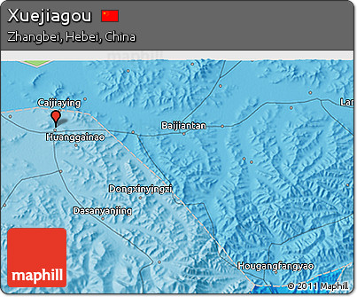 Political 3D Map of Xuejiagou