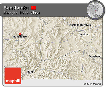 Shaded Relief 3D Map of Banshentu