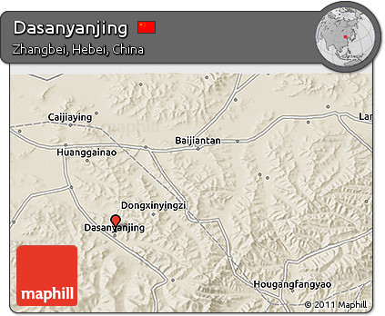 Shaded Relief 3D Map of Dasanyanjing