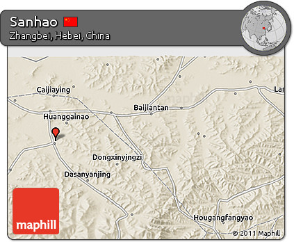 Shaded Relief 3D Map of Sanhao