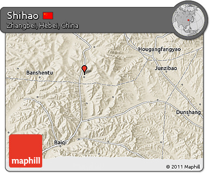 Shaded Relief 3D Map of Shihao