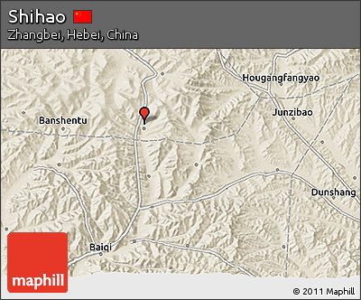 Shaded Relief 3D Map of Shihao