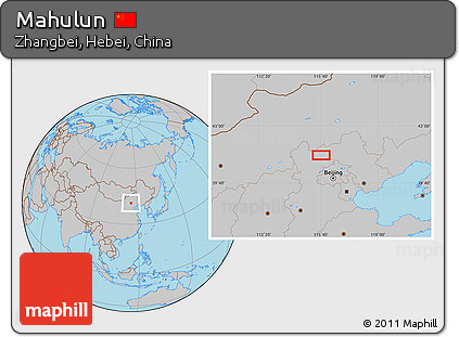 Gray Location Map of Mahulun
