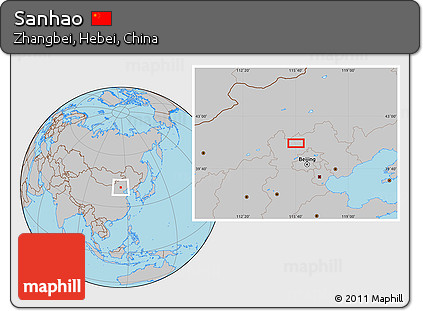Gray Location Map of Sanhao