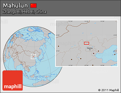 Gray Location Map of Mahulun