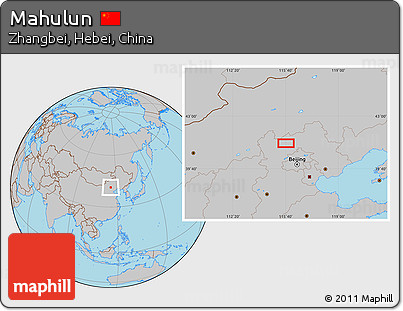 Gray Location Map of Mahulun
