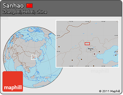 Gray Location Map of Sanhao