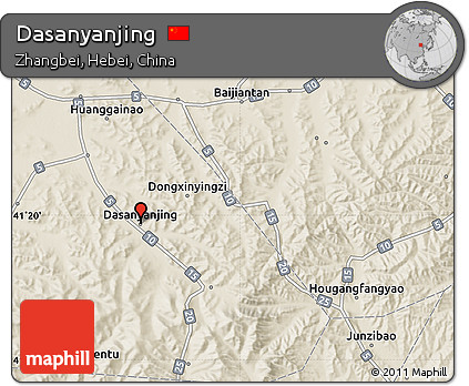 Shaded Relief Map of Dasanyanjing