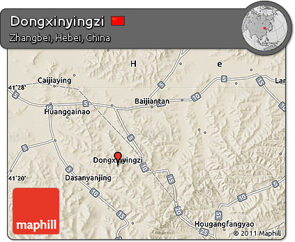 Shaded Relief Map of Dongxinyingzi