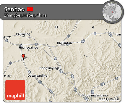 Shaded Relief Map of Sanhao