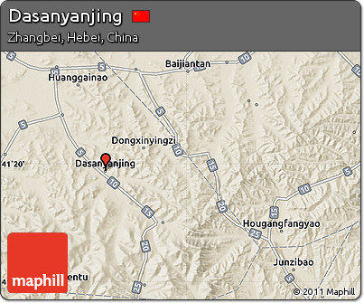 Shaded Relief Map of Dasanyanjing