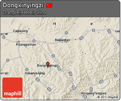 Shaded Relief Map of Dongxinyingzi