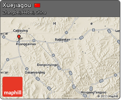 Shaded Relief Map of Xuejiagou